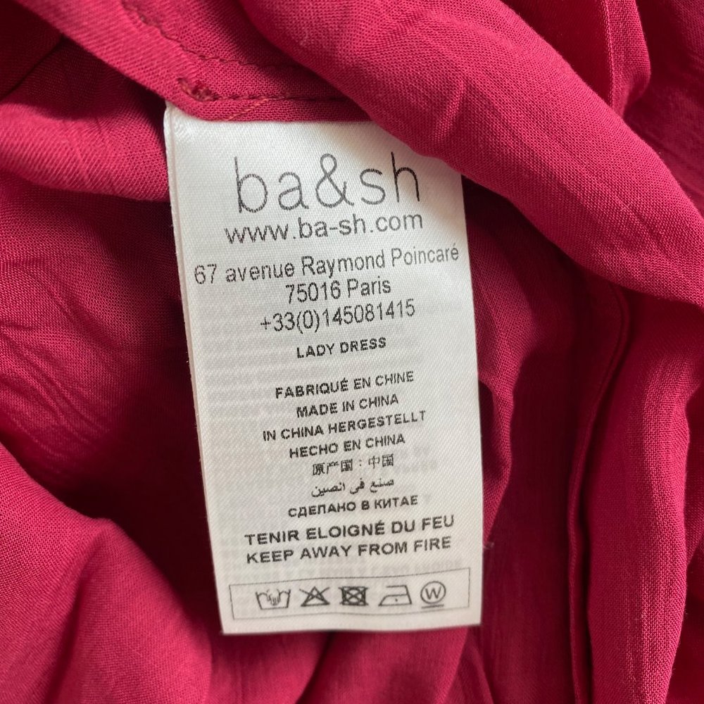 BA&SH Grace Chiffon Mini Dress ~ Rose S (1) NWT - Picture 12 of 12